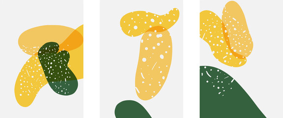 Hand drawn doodle shapes, wall art painting style, vector abstract background templates. A4 poster design or for covers, banners, flyers