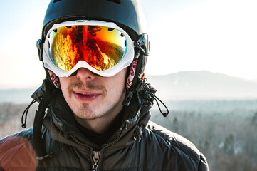 The guy in the ski helmet and glasses