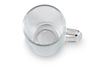 glass mug top view isolated on a white background