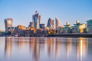Gordijnen Skyline view of the bank district of London. England © Pawel Pajor
