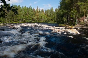 threshold on the River Pistojoki rough water swift current travel alloy North Karelia 2014