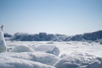 Fototapeta na wymiar ice floes and the sky in winter