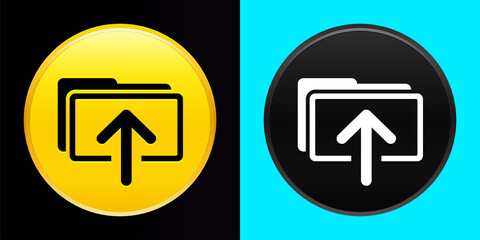 Upload files icon flat exclusive button set