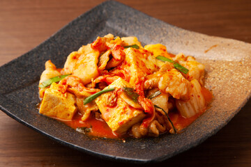 豆腐と豚肉のキムチ炒め