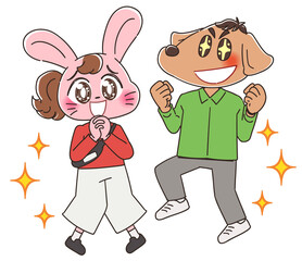 動物のキャラクター 男女