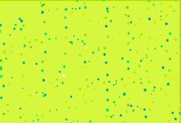 Light Green, Yellow vector backdrop with lines, circles, rhombus.