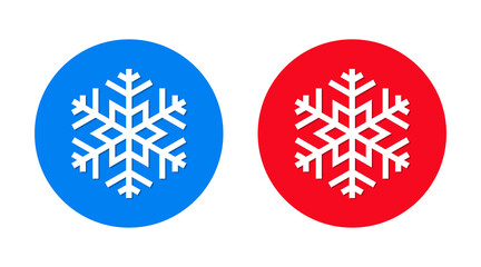 Snowflake icon flat trendy round button set