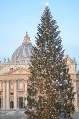 Obraz premium Presepe San Pietro Roma Vaticano Albero Natale 2020