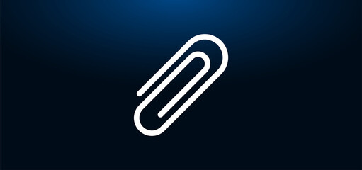 Obraz premium Paper clip icon crystal blue banner background