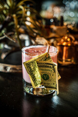 winter cocktail in the bar