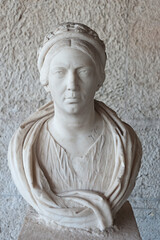 The woman bust in Stoa of Attalos, The Ancient Agora, Athens, Greece