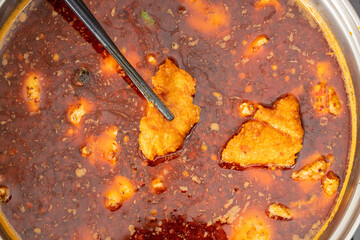 Hot and spicy red oil hot pot