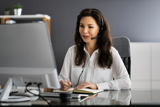 Virtual Personal Assistant Woman Making Video Call