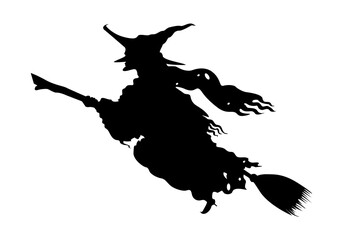 witch flying on a broomstick