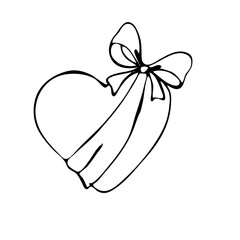 Heart. Vector illustration black and white illustration.