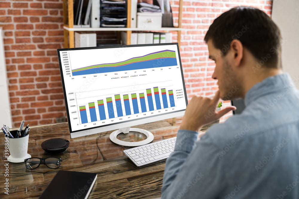 Poster Data Analyst Using Charts And Graphs