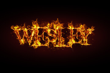 Wesley name made of fire and flames