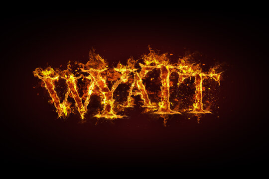 Wyatt name made of fire and flames