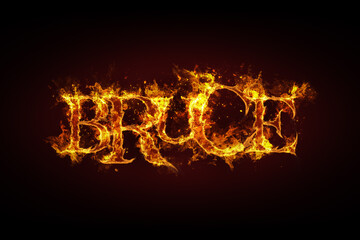 Bruce name made of fire and flames