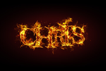 Chris name made of fire and flames