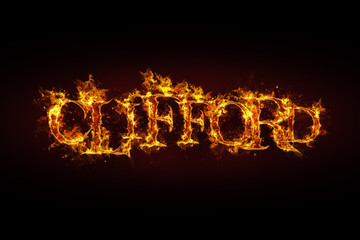 Clifford name made of fire and flames