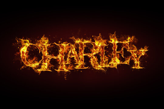 Charley name made of fire and flames
