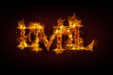 Emil name made of fire and flames