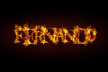 Fernando name made of fire and flames