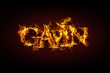 Gavin name made of fire and flames