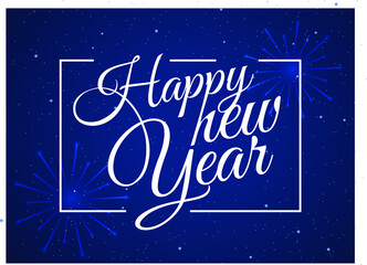 High Quality Happy New Year on Gradient Background . Isolated Vector Elements