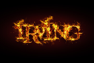 Irving name made of fire and flames