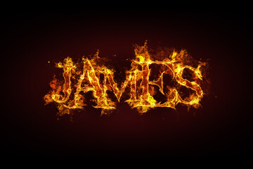 James name made of fire and flames