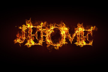 Jerome name made of fire and flames