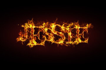 Jessie name made of fire and flames