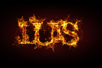 Luis name made of fire and flames