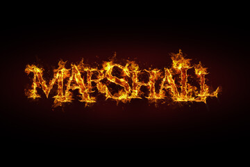 Marshall name made of fire and flames