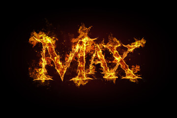 Fototapeta na wymiar Max name made of fire and flames