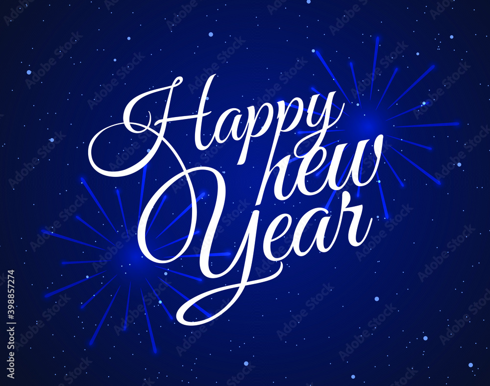 Poster high quality happy new year on gradient background . isolated vector elements