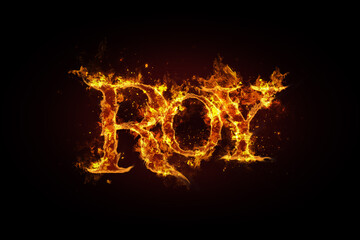 Roy name made of fire and flames