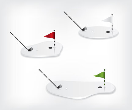 Golf course white illustration