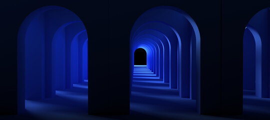 Lots of fabulous blue arches. Eastern mood. Fairy tale.