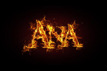 Fototapeta na wymiar Ana name made of fire and flames