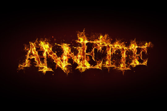 Annette name made of fire and flames
