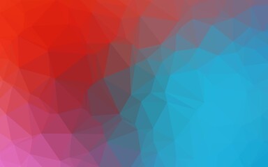Light Blue, Red vector polygon abstract background. Geometric illustration in Origami style with gradient. The best triangular design for your business.