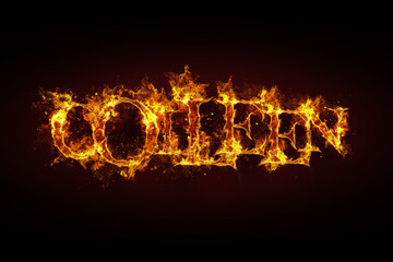 Colleen name made of fire and flames