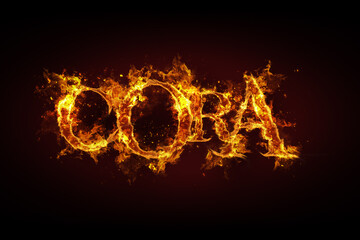 Cora name made of fire and flames