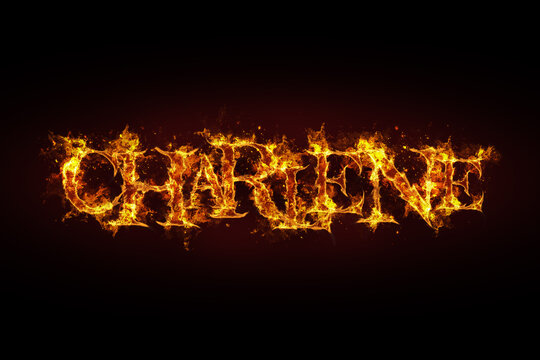 Charlene name made of fire and flames