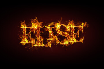 Elise name made of fire and flames