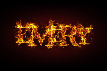 Emery name made of fire and flames