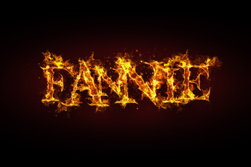 Fannie name made of fire and flames